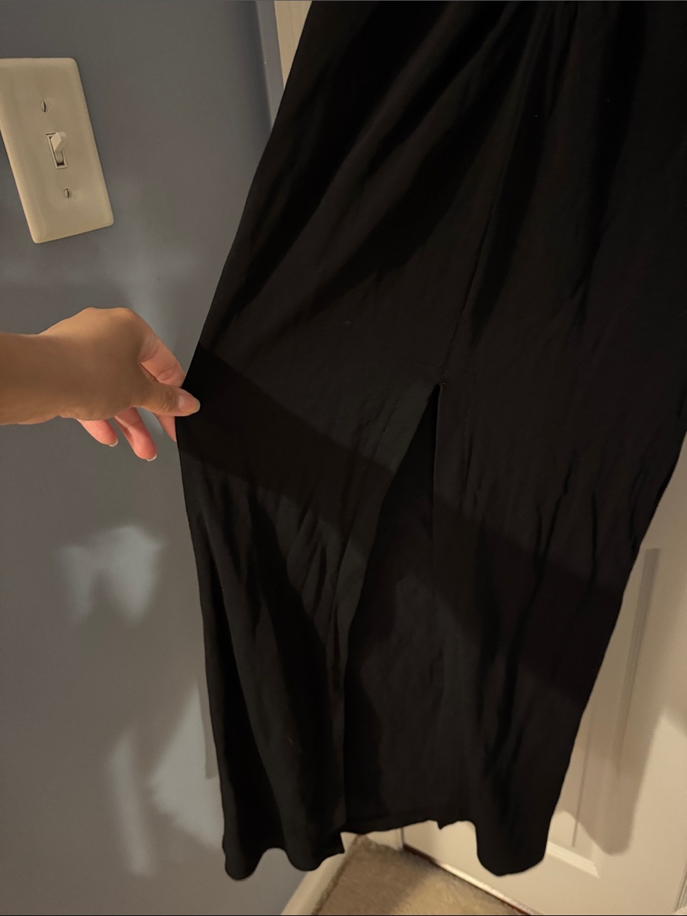 IRO Black Halter Ruched Maxi Dress with Front Slit - Picture 7 of 9